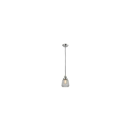 INNOVATIONS LIGHTING Chatham Vintage Dimmable Led 6" Polished Nickel Mini Pendant With Clear Fluted Glass 201C-PN-G142-LED